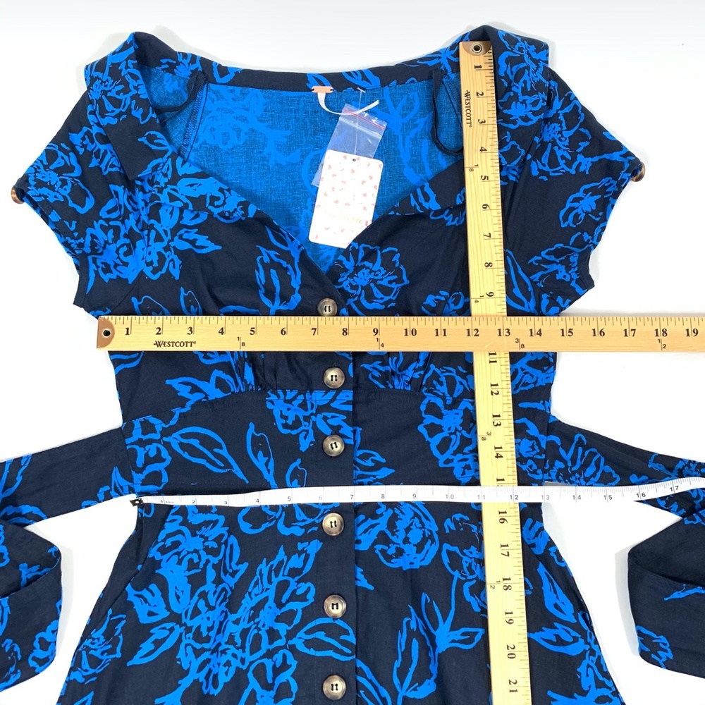 Free People Floral Belted Button-Down Mini Dress - Picture 11 of 12